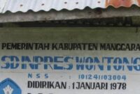 Papan Sekolah SD Inpres Wontong (SRT/NewslineNtt) 