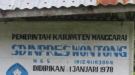 Papan Sekolah SD Inpres Wontong (SRT/NewslineNtt) 