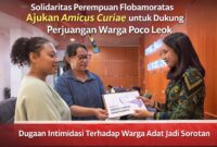 Solidaritas Perempuan Flobamoratas menyerahkan Amicus Curiae (Sahabat Pengadilan) di PTUN Kupang.Foto:(Doc.Istimewa)