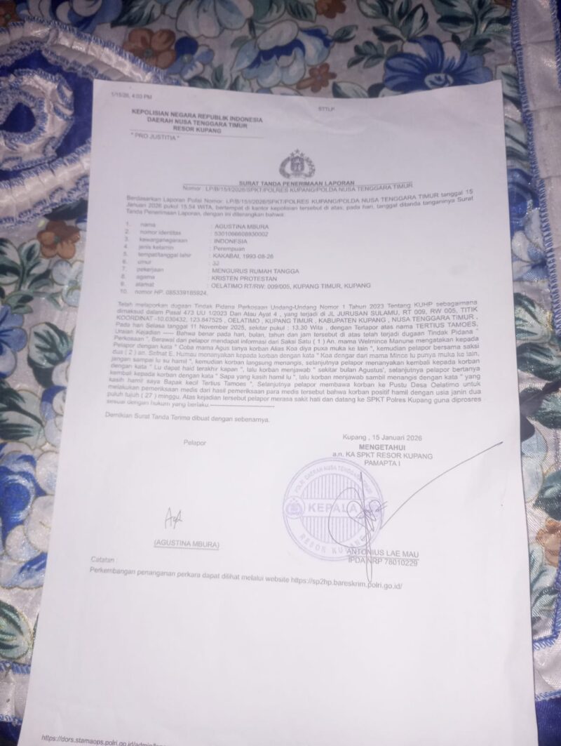 Surat tanda terima laporan.Foto:Doc.Istimewa