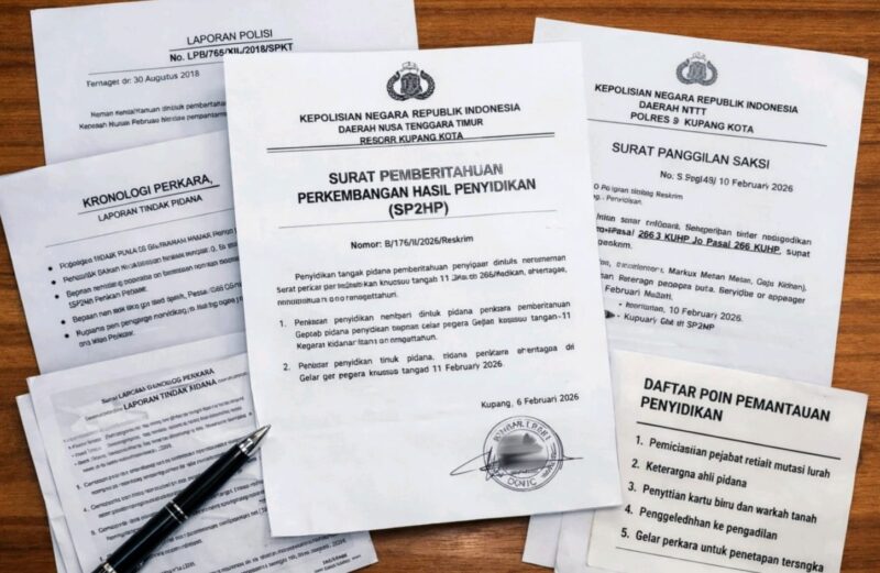 Surat Pemberitahuan Perkembangan Hasil Penyidikan (SP2HP) dan surat panggilan saksi  sebagai bagian dari proses penanganan perkara. Foto:(Doc.Istimewa)