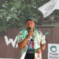 Direktur WALHI NTT, Yuvensius Stefanus Nonga,menyampaikan sikap terkait kasus Erasmus Frans Mandato yang dinilai sebagai bentuk kriminalisasi terhadap pembela lingkungan.(Sumbe Foto: WALHI NTT)
