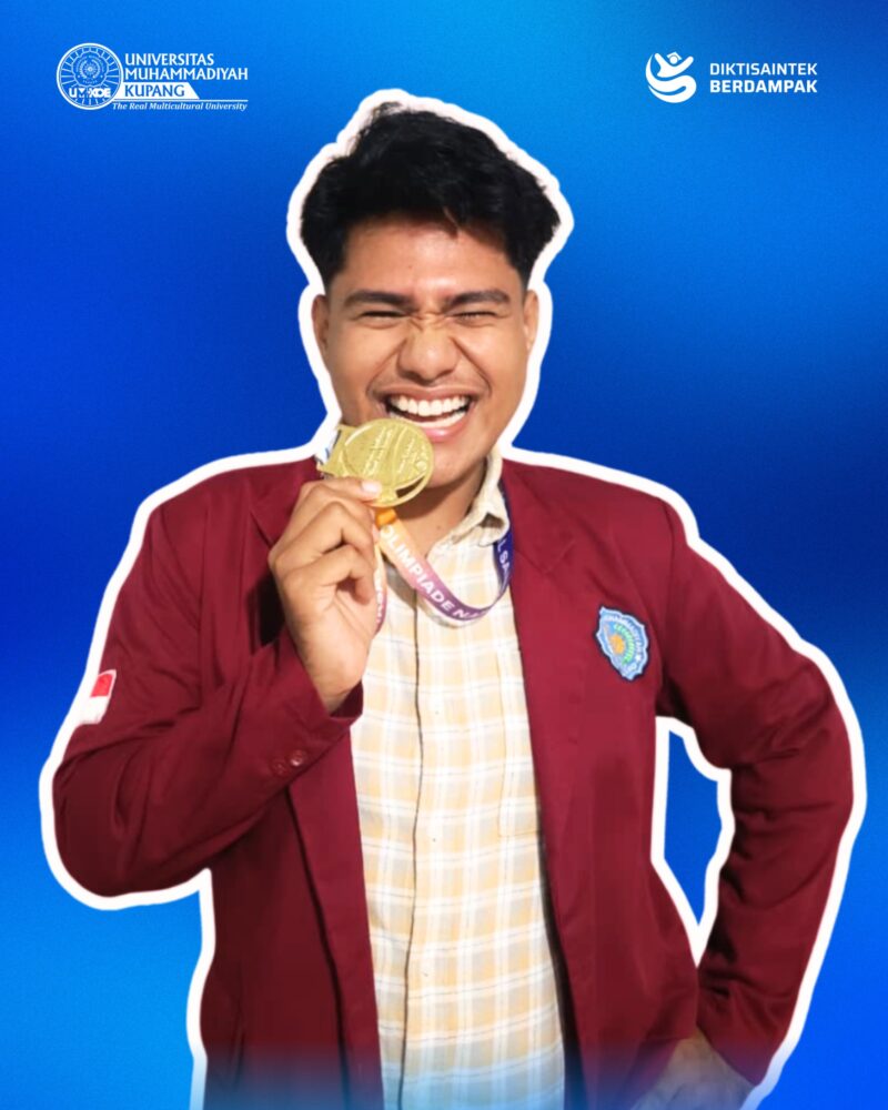 Rayhan Halim, mahasiswa Program Studi Ilmu Politik UMKoe berhasil meraih Medali Emas dalam ajang Olimpiade Nasional Sains dan Bahasa (OSNB) 2026. Sumber Foto. Dok: Pribadi.