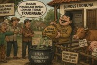 Ilustrasi ternak babi dan sapi dalam program pengadaan BUMDes yang menjadi sorotan warga Desa Loonuna, Kecamatan Lamaknen Selatan, Kabupaten Belu.Foto: Ilustrasi/AI