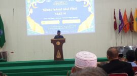 Dekan FISIPOL,Dr.Syarifuddin Darajad,S.Sos., M.Hum.,saat menyampaikan sambutan. Foto:Dok. Newsline/Sardiyanto/