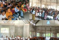Kegiatan pelayanan Sekolah Minggu di GMIT Betesda Kiu’Utenu, Klasis Amanuban Selatan, sebagai bagian dari penutupan acara PKM Mahasiswa IAKN Kupang. Foto: Dok. Frigen/
