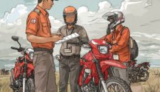 Ilustrasi penarikan sepeda motor secara paksa oleh Oknum debt colector di tempat kerjanya debitor.Foto:Dok.Isth