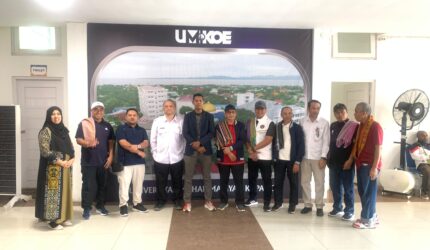 Kunjungan perwakilan Kementerian Koordinator Bidang Pembangunan Manusia dan Kebudayaan (Kemenko PMK), Kementerian Pemuda dan Olahraga (Kemenpora), KONI Nusa Tenggara Timur, serta Diaspora Provinsi NTT di Aula Gedung B Universitas Muhammadiyah Kupang. (Sumber foto dok: Hefri Persli)