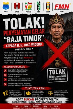 Cipayung Plus dan FMN Kota Kupang Tolak Penyematan Gelar “Raja Timor” kepada Joko Widodo