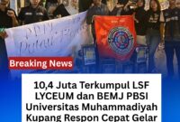 LSF LYCEUM Kupang bersama Badan Eksekutif Mahasiswa Jurusan (BEMJ) Pendidikan Bahasa dan Sastra Indonesia (PBSI) Universitas Muhammadiyah Kupang (Foto Dok: Hefri Persli wartawan/newsline.id)
