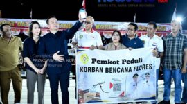 Wali Kota Naik Ring, Galang Solidaritas untuk Korban Gempa Flores Jumat (21/08/2026). Foto:PROKOPIM Kota Kupang/