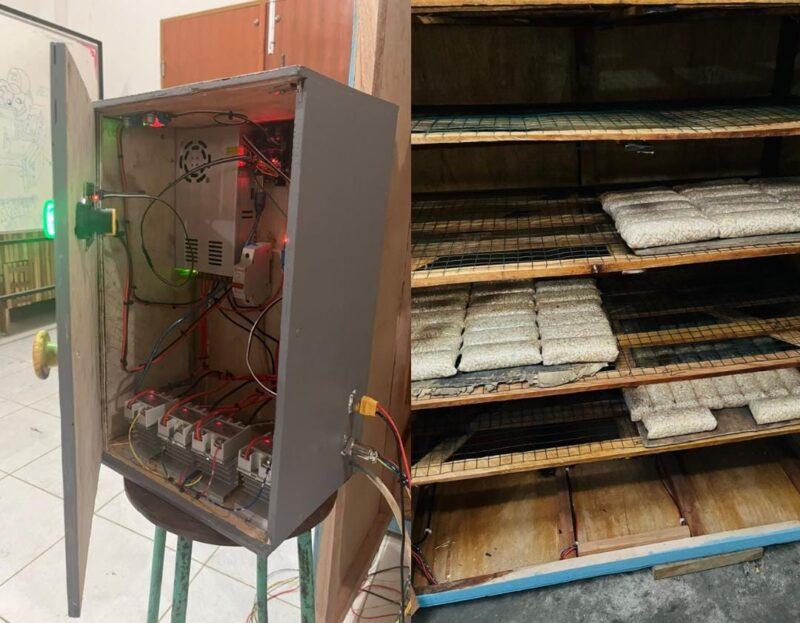 Uji coba alat dan foto panel mesin TempeTech. Tim PKM-PI Mahasiswa Universitas Katholik Widia Mandiri Kupang. (Sumber foto dok: Aldo Goru).